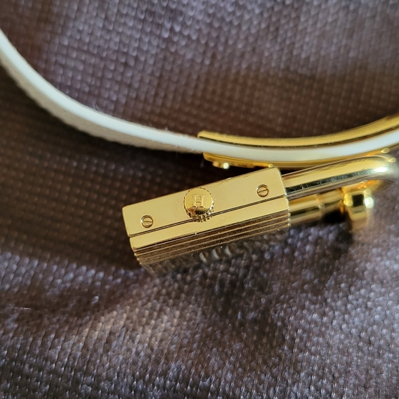 Hermes Gold and White Women's Kelly Lock Watch - Picture 4 of 10